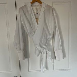 NWT rag and bone white shirt with silk detail size small